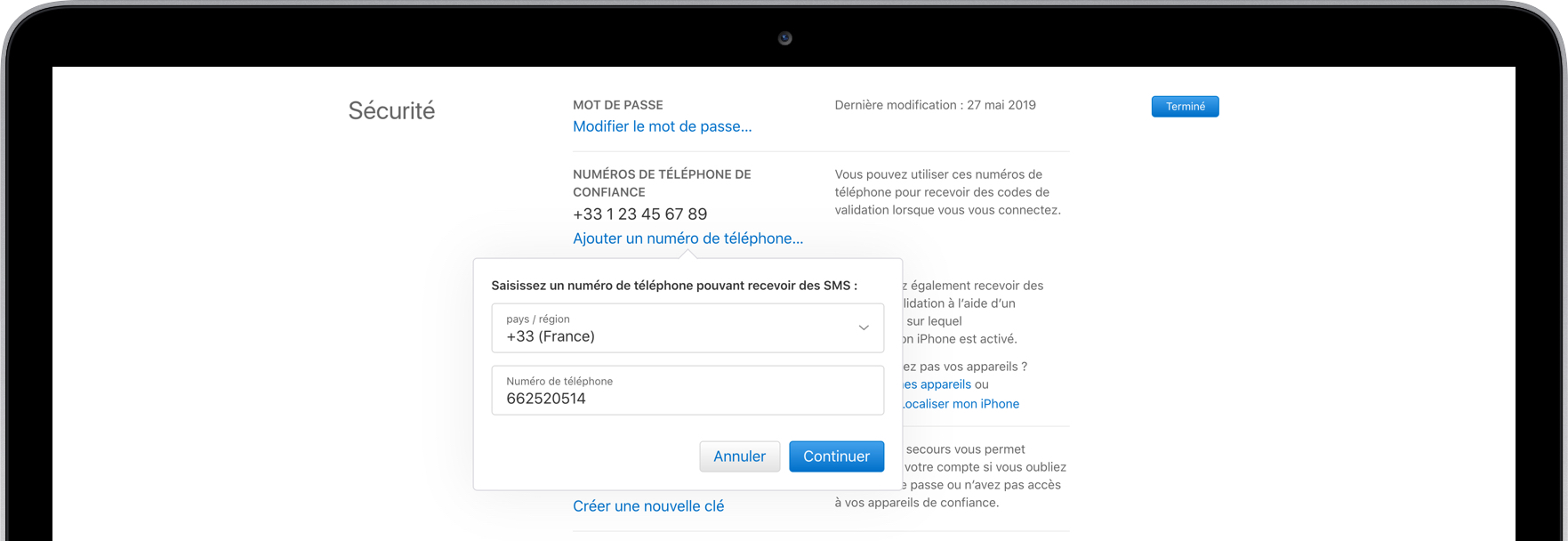 Capture d'écran qui montre comment ajouter Déoliance en contact